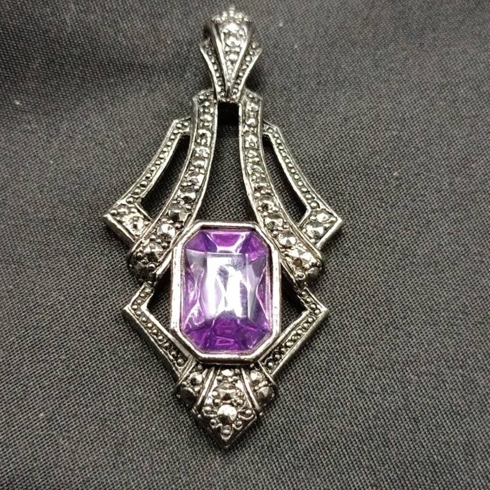 Avon Purple and Silver Color Pendant